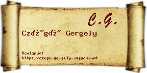 Czégé Gergely névjegykártya